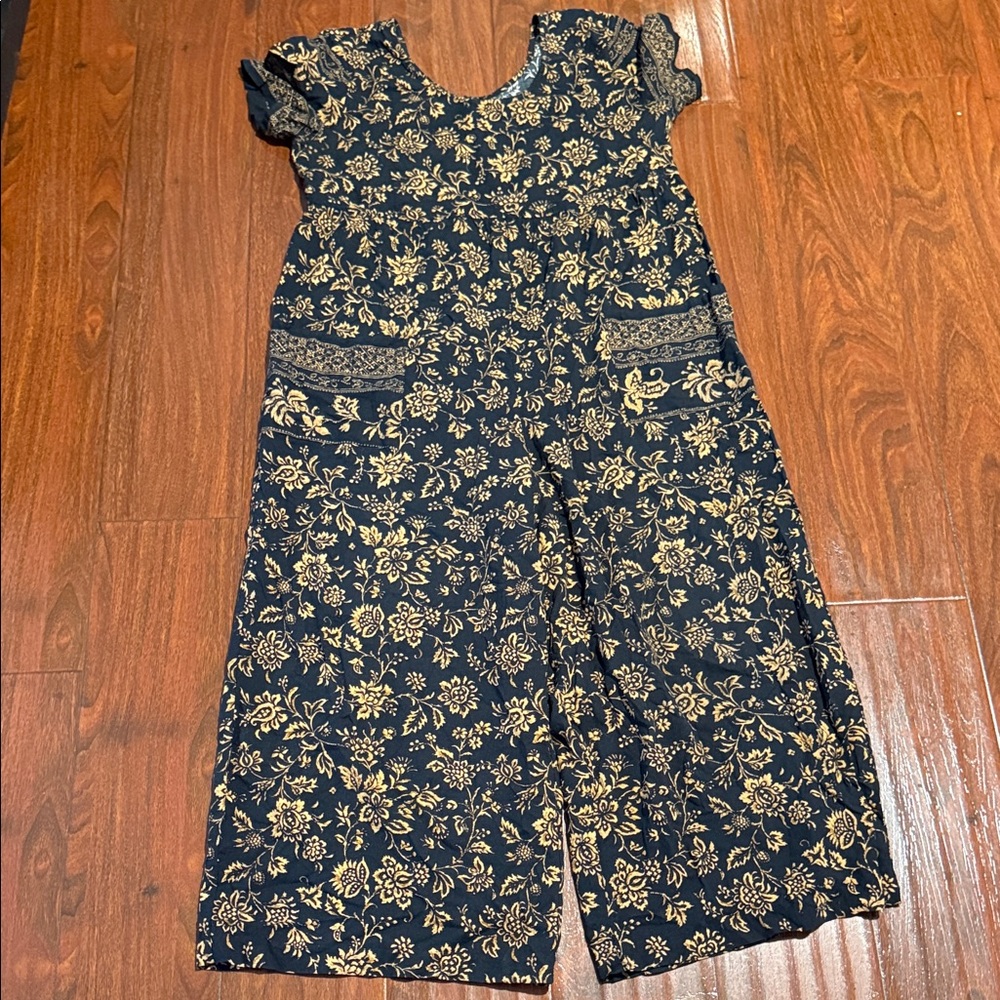 All that Jazz Black and Gold Floral Jumpsuit